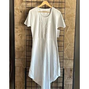 NWT Womens Midi Dress Sz Small White Gauze Embroidered Cottage